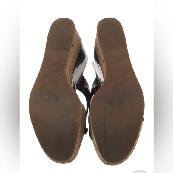 Prada Black Wedge Sandals - Picture 5 of 6